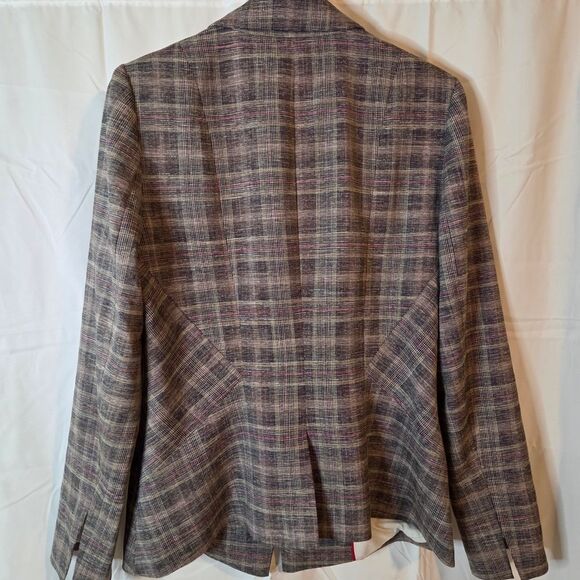 White House Black Market Women's Multicolor Plaid Blazer Preppy College Career - Picture 12 of 15
